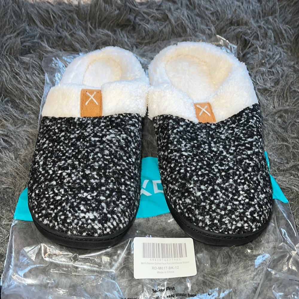 RockDove men's Damien faux fur lined bootie slippers , NWT, size Xlarge